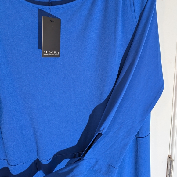 Eloquii Women's Royal Blue Long Sleeve Dress - Picture 3 of 4
